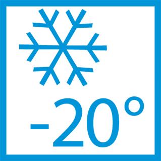 Funcionamento garantido até -20 °C